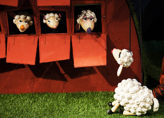 le vilain petit mouton, marionnettes à tringles